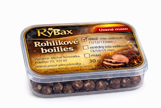 Rohlíkové boilies Uzené maso Střední - Mix velikostí 13/14/15 mm
