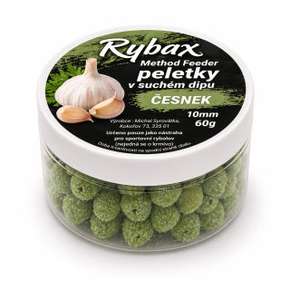 Rybax - Method Feeder peletky v suchém dipu Česnek 10mm 60g